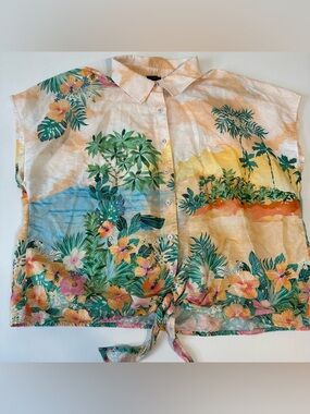 TALBOTS - WOMENS - SUMMER TROPICAL HAWAIIAN TOP